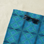 沿岸ビーチ塩辛い波のパターン黒 ビーチタオル (インサイチュ)