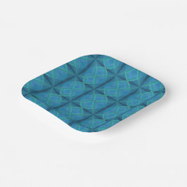 沿岸ビーチ塩辛い波のパターン黒 ペーパープレート