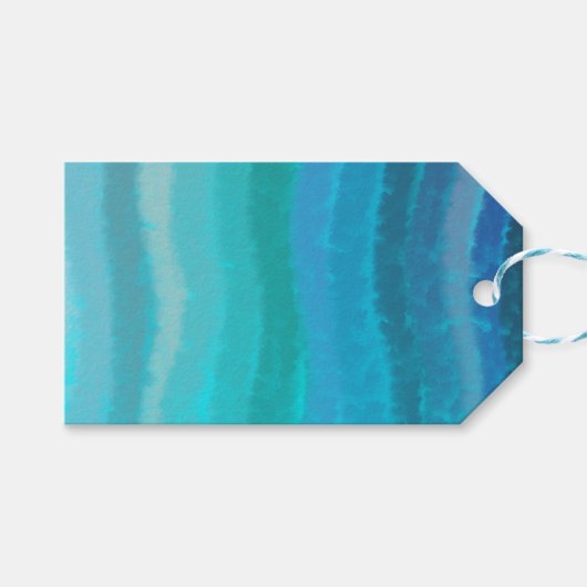 沿岸ビーチ塩辛い波オンターコイズ ギフトタグ (正面(横))