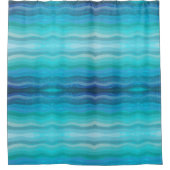 沿岸ビーチ塩辛い波オンターコイズ シャワーカーテン (正面)