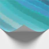 沿岸ビーチ塩辛い波オンターコイズ ラッピングペーパー (角)