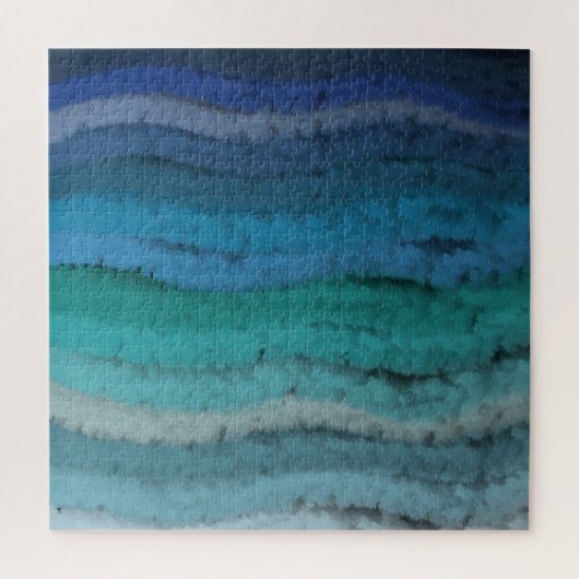 沿岸ビーチ塩辛い波オンブラック ジグソーパズル (縦)