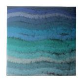 沿岸ビーチ塩辛い波オンブラック タイル (正面)