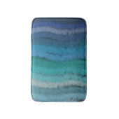 沿岸ビーチ塩辛い波オンブラック バスマット (正面縦)