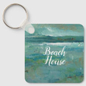 沿岸ビーチ抽象芸術絵画海 キーホルダー (正面)