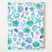 沿岸ビーチ水彩貝殻とヒトデ プランナー手帳 (裏面)