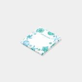 沿岸ビーチ水彩貝殻とヒトデ ポストイット (アングル)