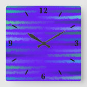 沿岸ビーチ波塩辛い水の色絵を描の スクエア壁時計 (正面)