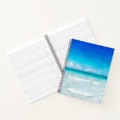 沿岸ビーチ海波ティール（緑がかった色）アクアターコイズブルー ノートブック (内部)