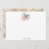 沿岸ビーチ海洋金ゴールド文房具ノートカード ノートカード (正面/裏面)