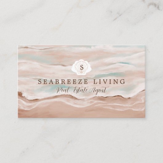 沿岸ビーチ海辺の物件写真不動産 名刺 (正面)