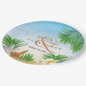 沿岸ビーチ結婚式 ペーパープレート (アングル)