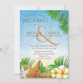 沿岸ビーチ結婚式 招待状 (正面)