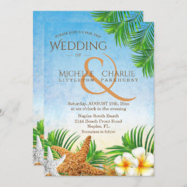 沿岸ビーチ結婚式 招待状