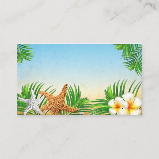 沿岸ビーチ結婚- Webサイト エンクロージャーカード (裏面)