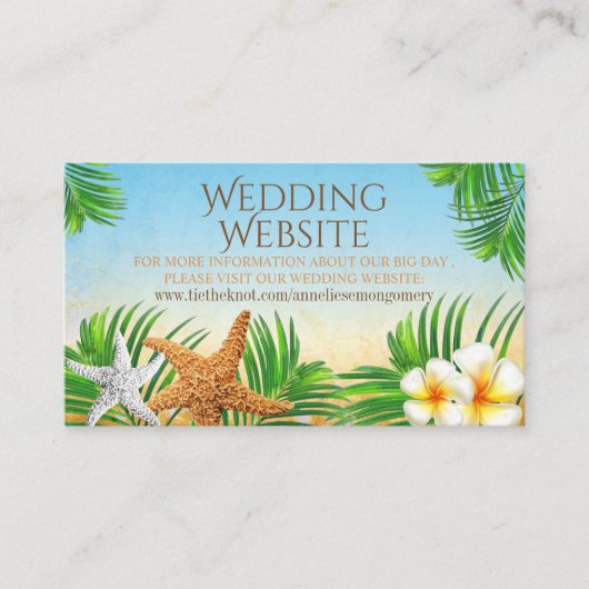 沿岸ビーチ結婚- Webサイト エンクロージャーカード (正面)