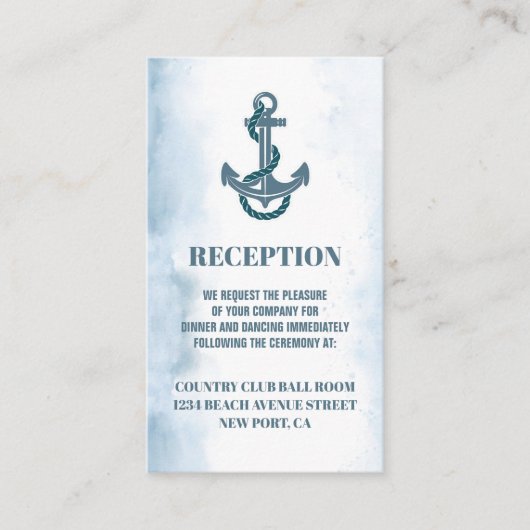 沿岸ビーチ航海のいかり結婚の方向 エンクロージャーカード (正面)