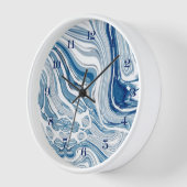 沿岸ビーチ航海の波水色青の渦 壁時計 (傾斜)