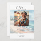 沿岸ビーチ葬儀記念サービス招待状 招待状 (正面/裏面)