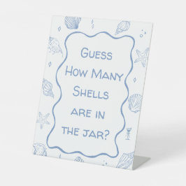 沿岸ビーチ赤ちゃんシャワー推測いくつシェル 台座サイン