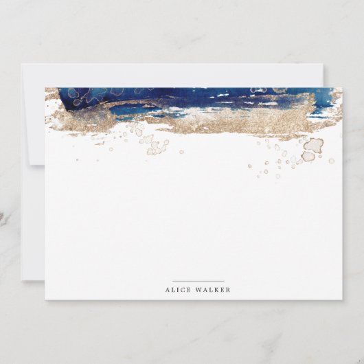 沿岸ビーチ金ゴールド砂文房具ノートカード ノートカード (正面)