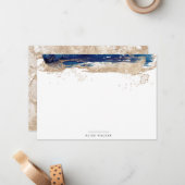 沿岸ビーチ金ゴールド砂文房具ノートカード ノートカード (正面/裏面インサイチュ)