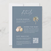 沿岸ビーチ"ベビーオンボード"サーファー赤ちゃんシャワー 招待状 (裏面)