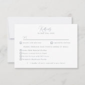 沿岸ビーチRSVP食事の選択肢 出欠カード (正面)