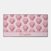 沿岸ピンクシーシェルパーソナライズされた デスクマット (正面)