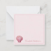 沿岸ピンクシーシェルパーソナライズされた ノートカード (正面)