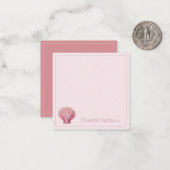 沿岸ピンクシーシェルパーソナライズされた ノートカード (正面/裏面インサイチュ)