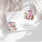 沿岸ピンク女性のカーボーイブライダルシャワーエンクロージャカード 出欠カード