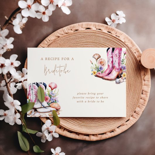 沿岸ピンク女性のカーボーイブライダルシャワーエンクロージャカード 出欠カード