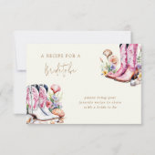 沿岸ピンク女性のカーボーイブライダルシャワーエンクロージャカード 出欠カード (正面)