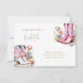 沿岸ピンク女性のカーボーイブライダルシャワーエンクロージャカード 出欠カード (正面)