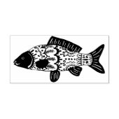 沿岸フローラパターン(の模様が)ある魚 ラバースタンプ (インプリント)