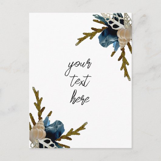 沿岸フローラブーケ海中の折り畳みグリーティングカード ポストカード (正面)