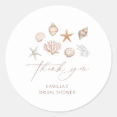 沿岸ブライダルシャワーサンキュークラシックラウンド ラウンドシール (正面)