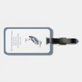 沿岸ブルーヘロンパーソナライズされた鳥 ラゲッジタグ (裏面横)