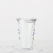 沿岸ブルーホタテガイパーソナライズされた貝 アクリルタンブラー (右)