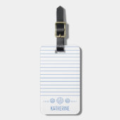 沿岸ブルーホタテガイパーソナライズされた貝 ラゲッジタグ (正面縦)