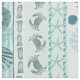 沿岸ボヘミア海ヒトデ、貝殻、カニ ファブリック