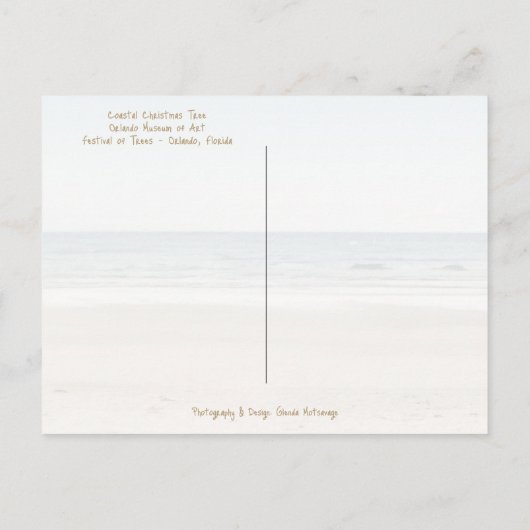 沿岸メリーのクリスマス熱帯ビーチと木 シーズンポストカード (裏面)