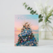 沿岸メリーのクリスマス熱帯ビーチと木 シーズンポストカード (スタンド正面)