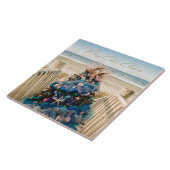 沿岸メリークリスマストロピカルビーチホリデーツリー タイル (側面)