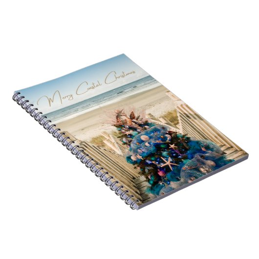 沿岸メリークリスマストロピカルビーチホリデーツリー ノートブック (右側)