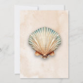 沿岸モダンの貝殻結婚砂 招待状 (裏面)