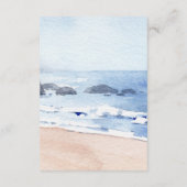 沿岸モダンビーチ水の色結婚の エンクロージャーカード (裏面)