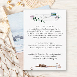 沿岸モダンビーチ水の色結婚の エンクロージャーカード