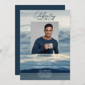 沿岸モダンビーチ葬儀 招待状 (正面/裏面)